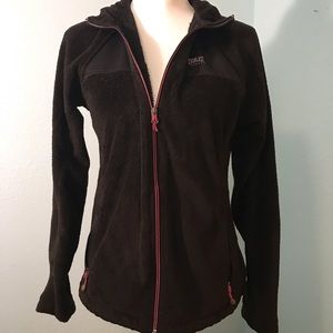 Everlast Logo Full-Zip Hoodie, Black w/Pink Zipper